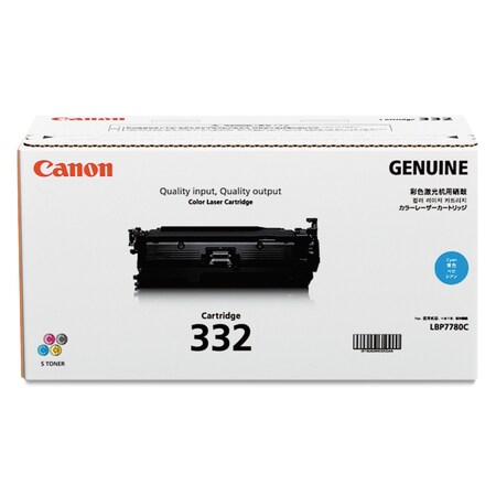 Canon 6262B012 (332) Toner, 6400 Page-Yield, Cyan 6262B012